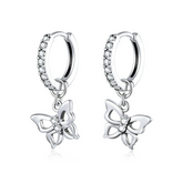 Boucles d'Oreilles Créoles Pendentif Papillons