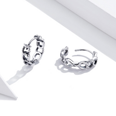 Boucles d’Oreilles Créoles Chaîne en argent 925 plaqué or blanc - Photo 4