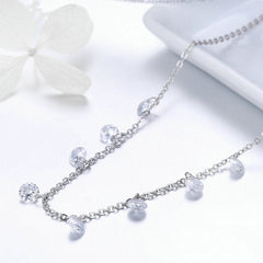 Collier Points Lumineux en argent 925 plaqué or blanc avec zircons blancs - Photo 3