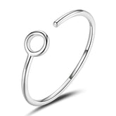 Bague Cercle en argent 925 plaqué or blanc ajustable