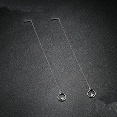 Chaînes D’oreilles Point Lumineux en argent 925 plaqué or blanc avec zircons blancs - Photo 3