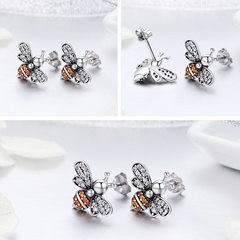 Boucles d'Oreilles Abeilles Brillantes - Image 4