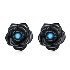 Boucles d'Oreilles Roses Noires
