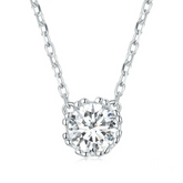 Collier Point Lumineux en argent 925 plaqué or blanc avec zircon blanc