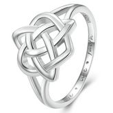 Bague Noeud Celtique en argent 925 plaqué or blanc