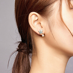 Boucles d'Oreilles Étoile de Mer avec Perles - Image 2