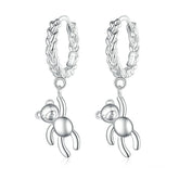 Boucles d'Oreilles Créoles Pendentif Ourson