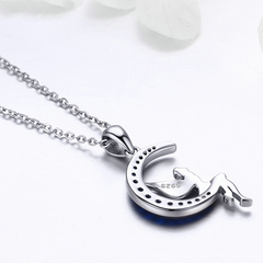 Collier Fée sur la Lune Argent - Photo 4