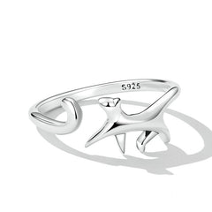 Bague Chat qui Marche en argent 925 plaqué or blanc ajustable - Photo 3