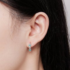 Boucles d'Oreilles Créoles Trèfle à Quatre Feuilles - Image 2