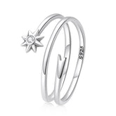 Bague Comète en argent 925 plaqué or blanc ajustable avec zircon blanc