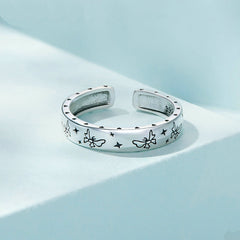 Bague Papillons en argent 925 plaqué or blanc ajustable - Photo 4