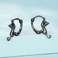 Boucles d'Oreilles Créoles Chats - Image 3