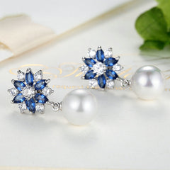 Boucles d'Oreilles Flocon de Neige avec Perles - Image 3