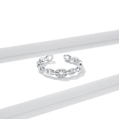 Bague Chaîne en argent 925 plaqué or blanc ajustable avec zircons blancs - Photo 4