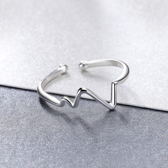 Bague Battement de Coeur en argent 925 plaqué or blanc ajustable - Photo 2