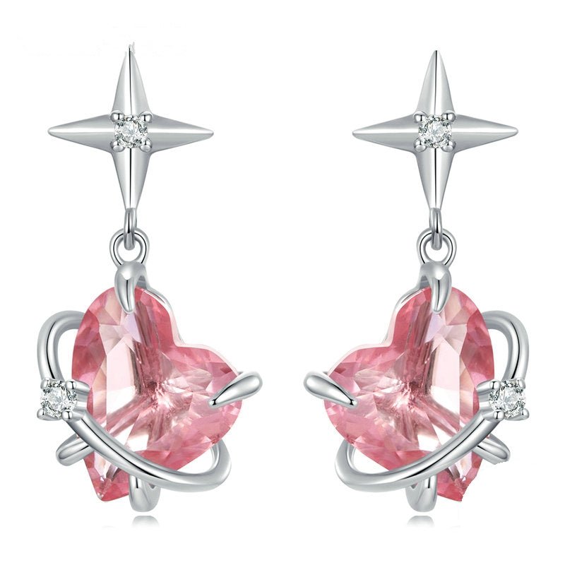 Boucles d'Oreilles Coeurs et Étoiles