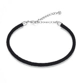 Bracelet Cordon Noir de style marin avec fermoir réglable en argent 925