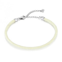 Bracelet Cordon Blanc de style marin avec fermoir réglable en argent 925