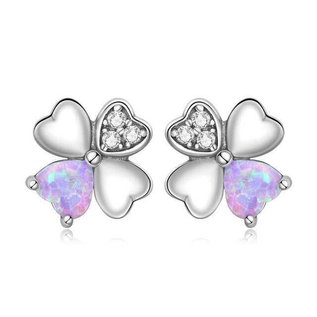 Boucles d'Oreilles Trèfle à Quatre Feuilles
