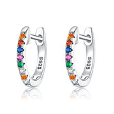 Boucles d'Oreilles Créoles Arc-en-ciel