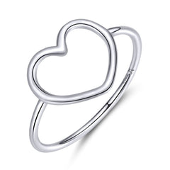 Bague Coeur en argent 925 plaqué or blanc - Photo 2