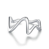 Bague Battement de Coeur Argent Sterling 925 plaqué or blanc – ajustable