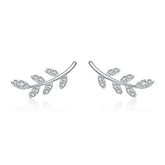 Boucles d'Oreilles Feuilles Brillantes