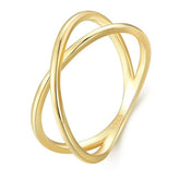 Bague Croisée X en argent 925 plaqué or jaune