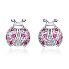 Boucles coccinelles roses