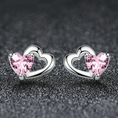 Boucles d'oreilles cœur argentées