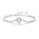 Bracelet cœur brillant en argent