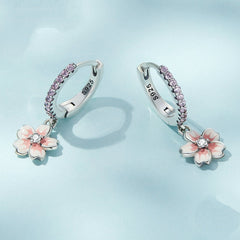 Boucles d'oreilles pendantes fleurs