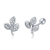 Boucles feuilles argent brillant