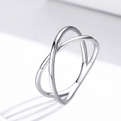 Bague croisée argent