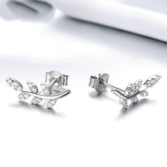 Boucles feuilles argent