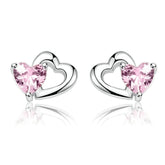 Boucles d'oreilles cœur argentées