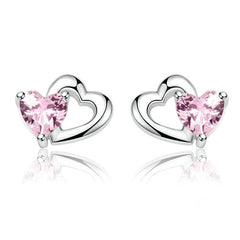 Boucles d'oreilles cœur argentées