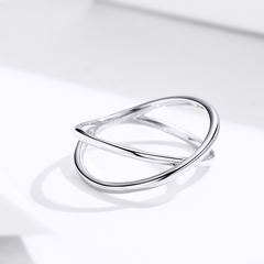 Bague croisée argent