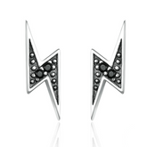 Boucles éclair argent noir