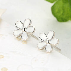 Boucles marguerites argent