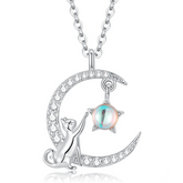 Collier chat et étoile lunaire