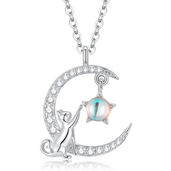 Collier chat et étoile lunaire