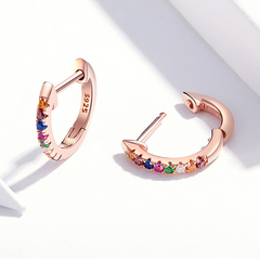 Boucles multicolores or rose