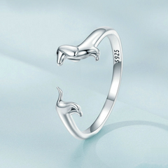 Bague motif teckel