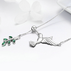 Collier argent oiseau mouche