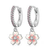 Boucles d'oreilles pendantes fleurs