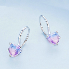 Boucles d'oreilles cœur dormeuses
