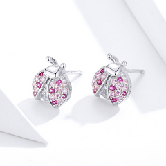 Boucles coccinelles roses
