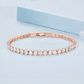 Bracelet Tennis Étincelant en Or Rose